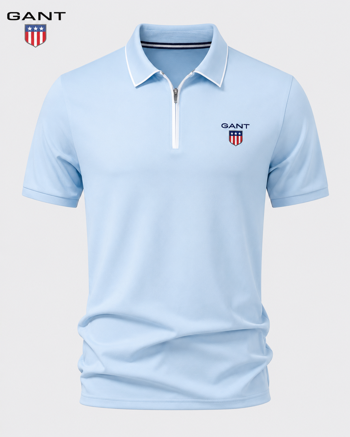 GANT™ Sommar Pikétröja med Dragkedja