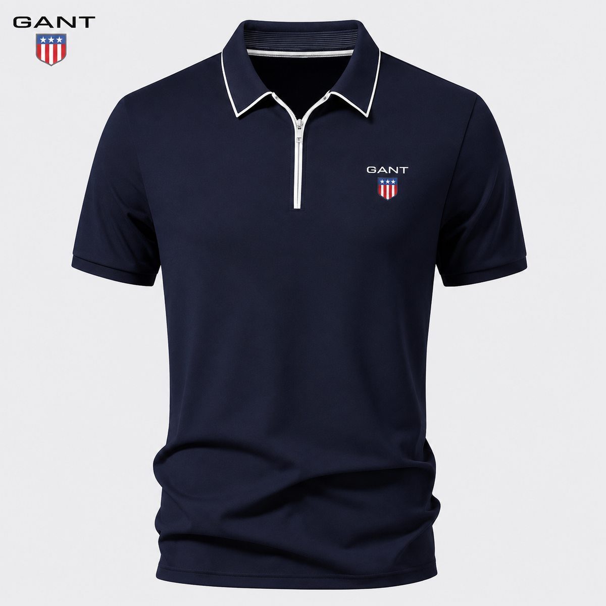 GANT™ Sommar Pikétröja med Dragkedja