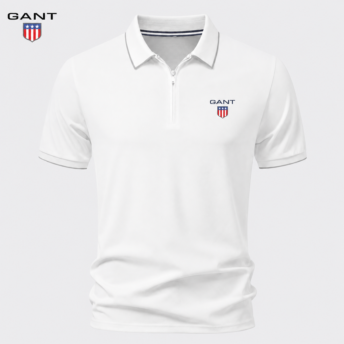 GANT™ Sommar Pikétröja med Dragkedja